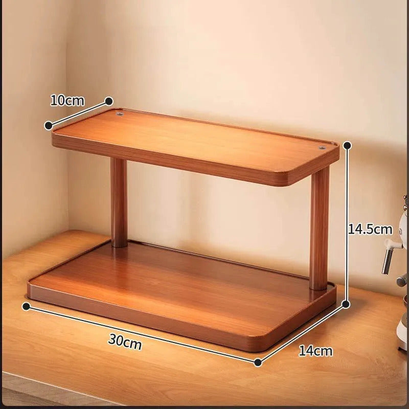 Wooden Kitchen Storage Rack – Multi-Tier Countertop Organizer for Tea, Coffee & Home Essentials
