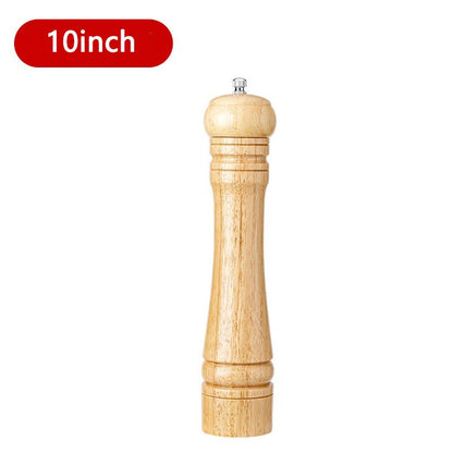 Wooden Salt & Pepper Mill Set (5/8/10 Inch) – Adjustable Ceramic Core Spice Grinder
