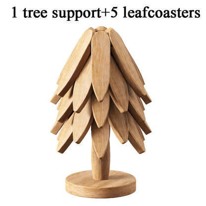 Premium Wooden Trivet for Hot Pots & Pans – Heat Resistant Christmas Tree Kitchen Mat