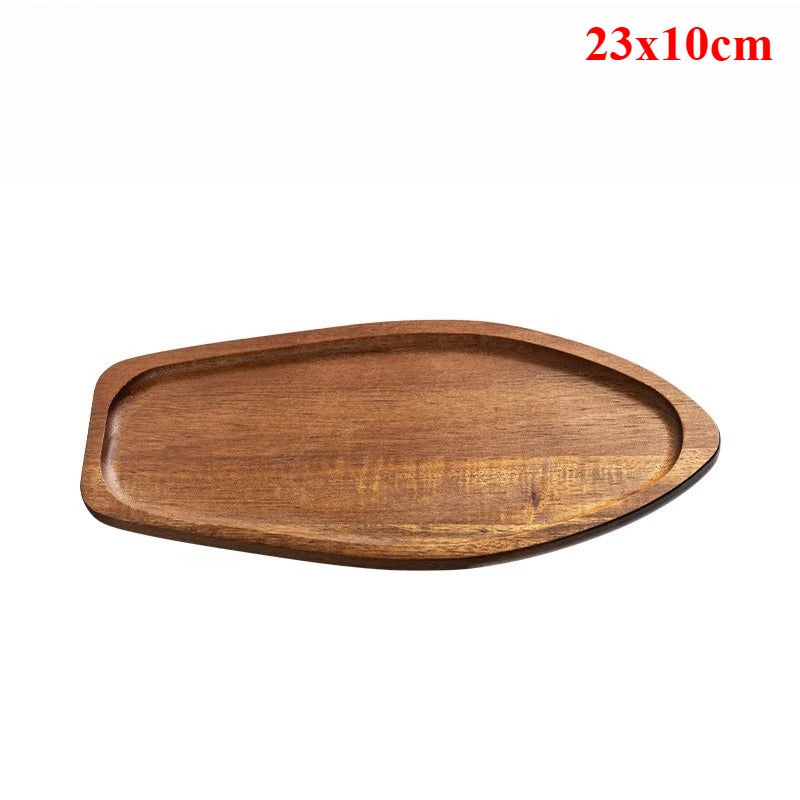 Artisan Wooden Serving Tray – Elegant Coffee, Tea & Fruit Serving Board
