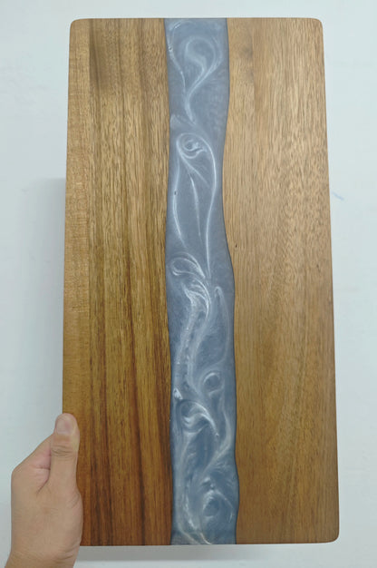 Epoxy Resin River Charcuterie Board | Acacia Wood Serving Board - Decorative Resin River Cutting Board