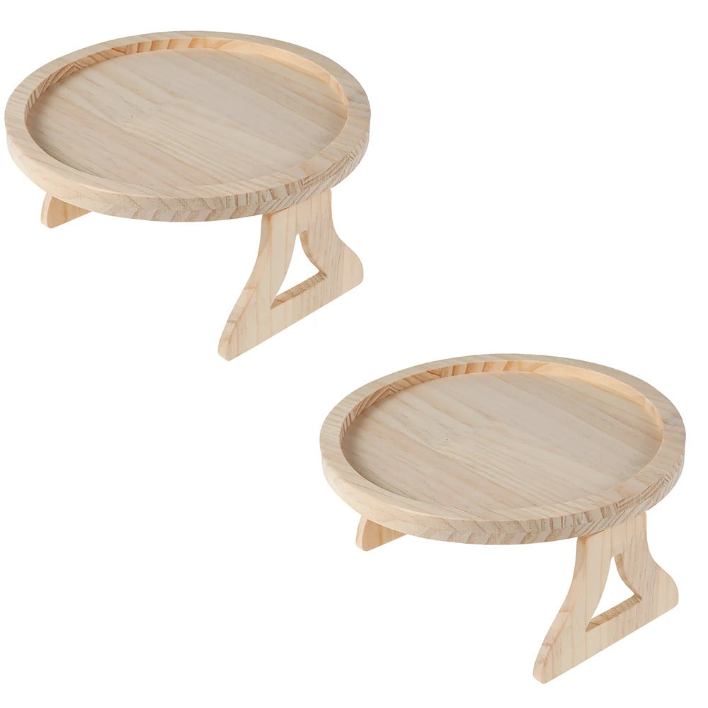Couch Cup Holder | Bamboo Sofa Armrest Tray Anti-Slip Couch Arm Tray for Drinks & Snacks