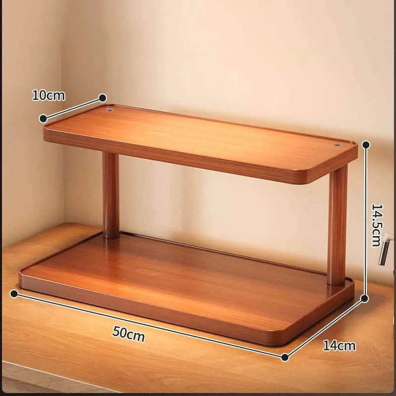 Wooden Kitchen Storage Rack – Multi-Tier Countertop Organizer for Tea, Coffee & Home Essentials