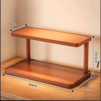 Wooden Kitchen Storage Rack – Multi-Tier Countertop Organizer for Tea, Coffee & Home Essentials