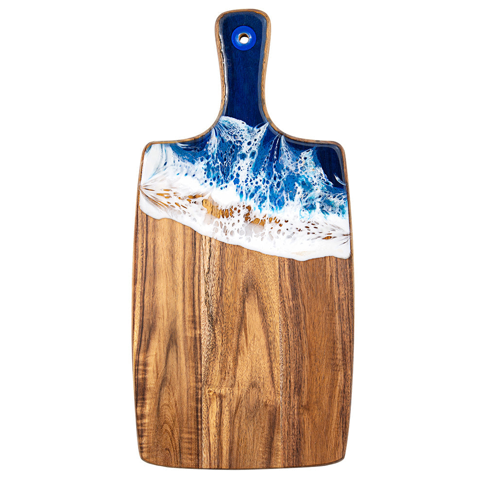 Full view of wide base ocean resin handle board