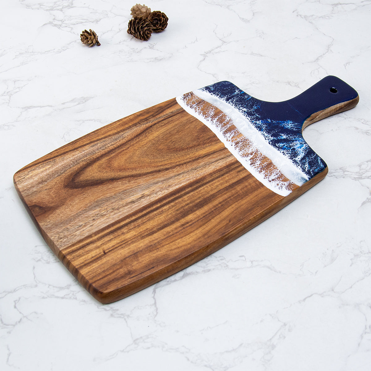 Artistic board styled on kitchen table with natural light