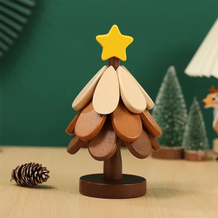 Wooden Christmas Tree Trivet Set – Heat Resistant Pot Holder, Kitchen Placemat & Decorative Coaster